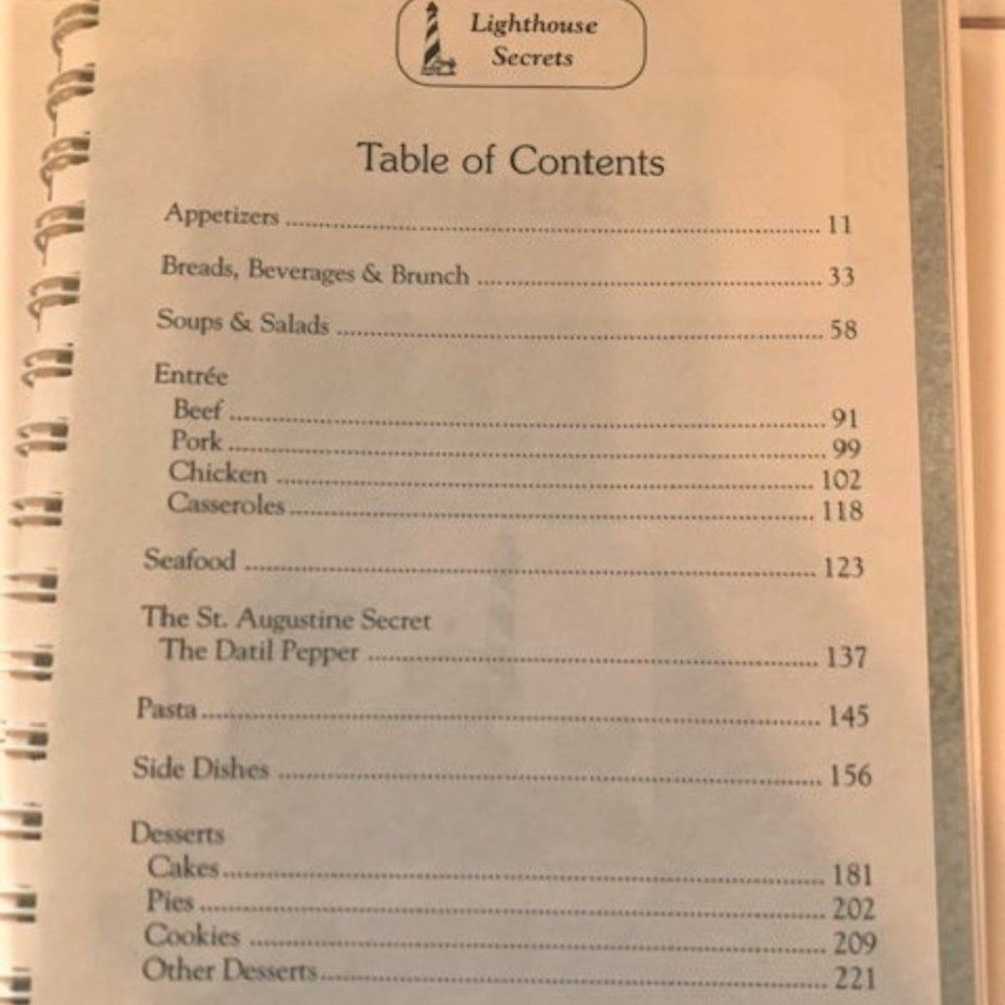 Lighthouse Secrets (St Augustine, FL) Cookbook