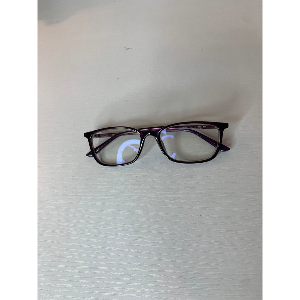 Calvin Klein Prescription Eyeglass Frames Unisex Purple Rectangular Everyday 51-16-135