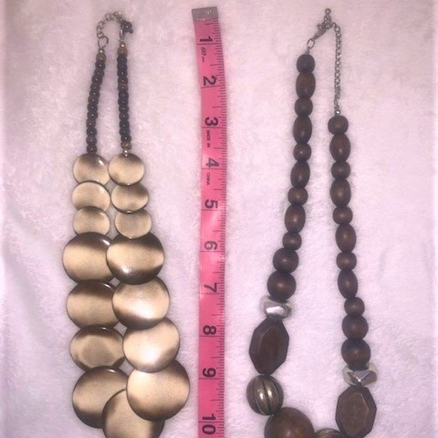 Set (2) Boho Wood Beaded Necklaces