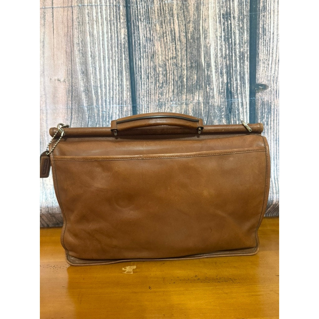 Vintage Coach Barclay Saddle Briefcase Brown Leather Unisex Bag