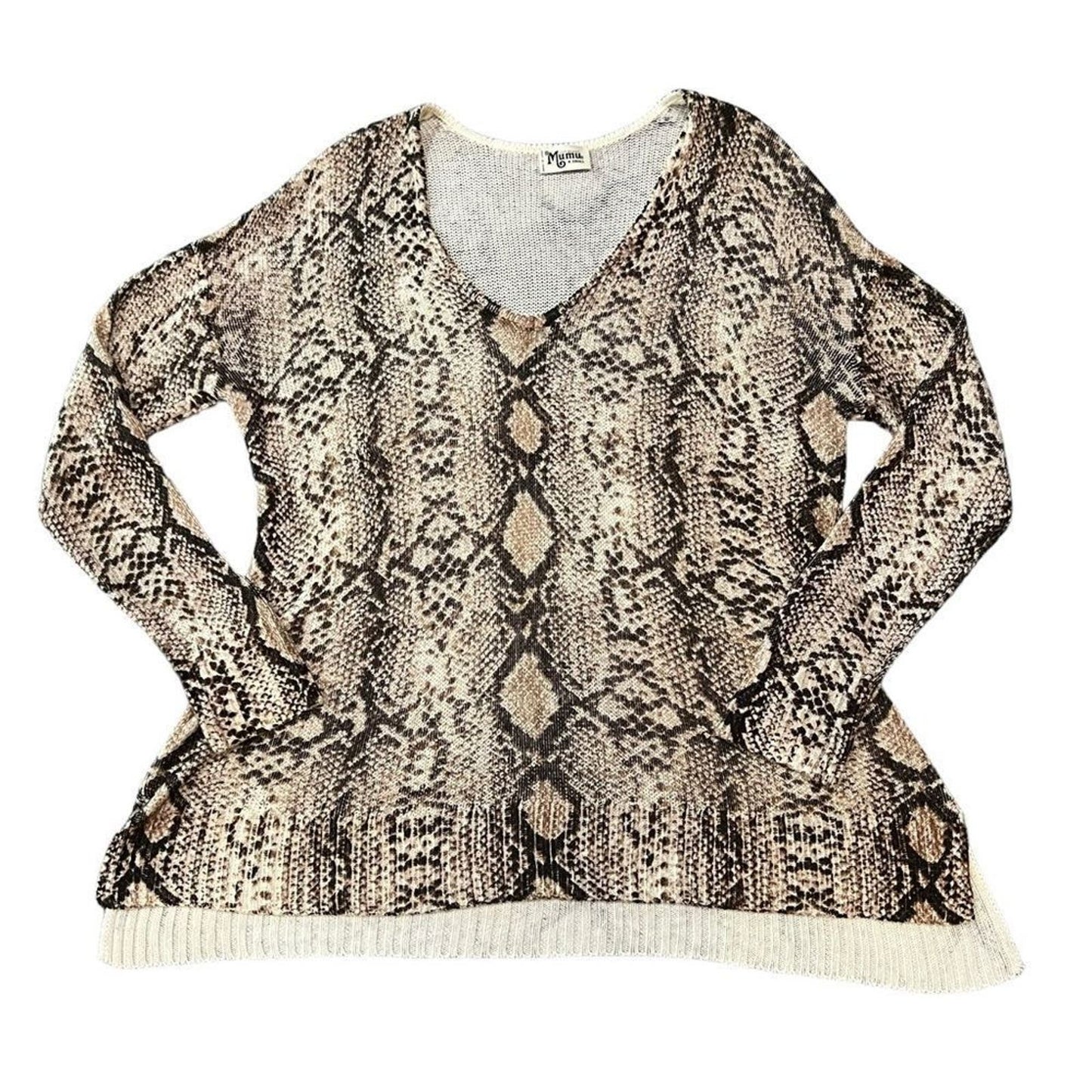 Show Me Your Mumu Snake Print Hug Me Sweater Size XS