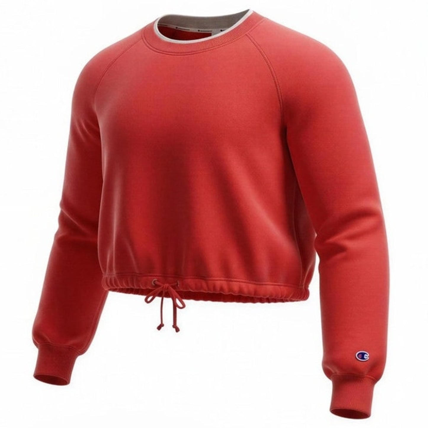 Champion Sweatshirt Womens XS Red Cropped Crewneck Pullover Drawstring