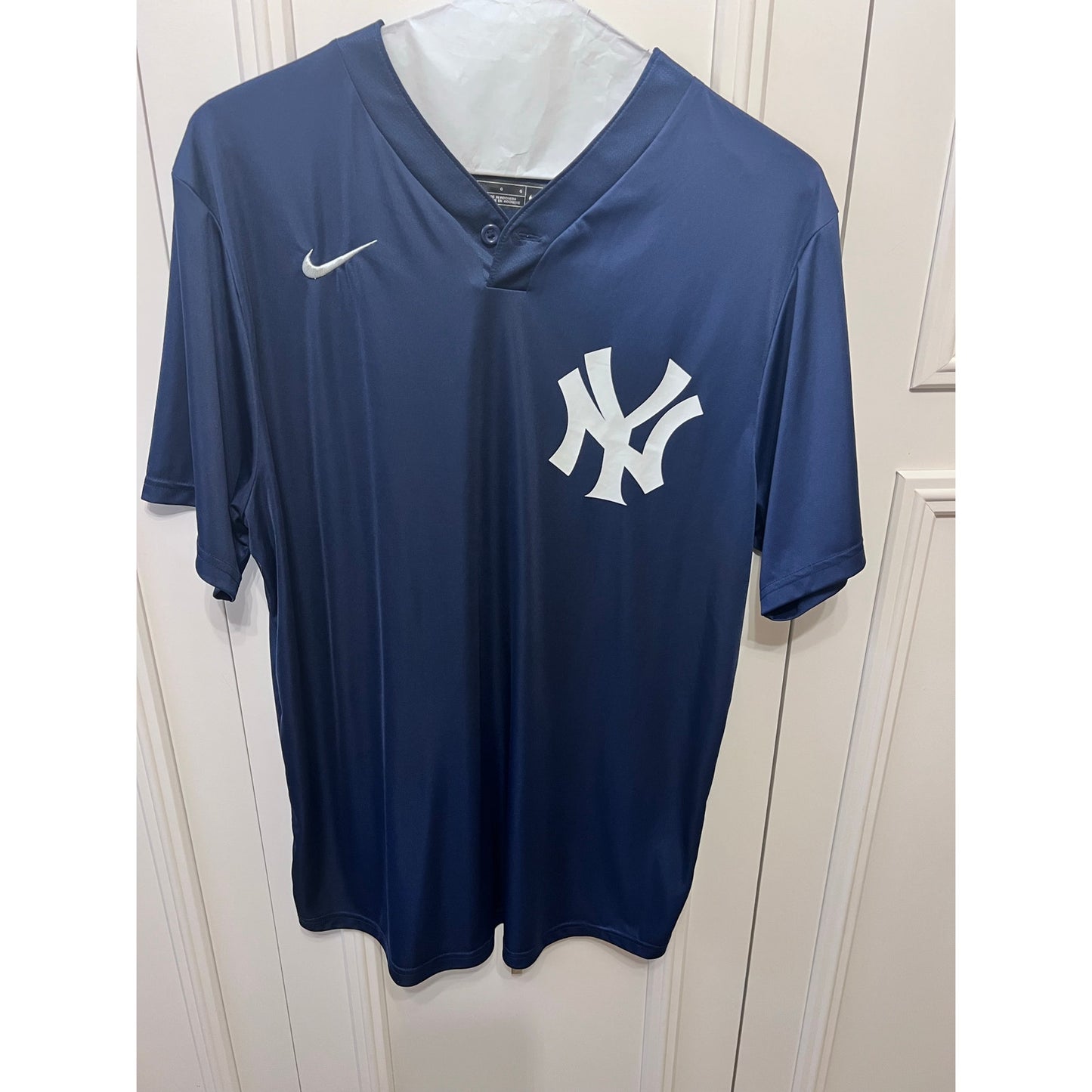 Nike New York Yankees Men's Blue MLB Jersey Size Large Short Sleeve