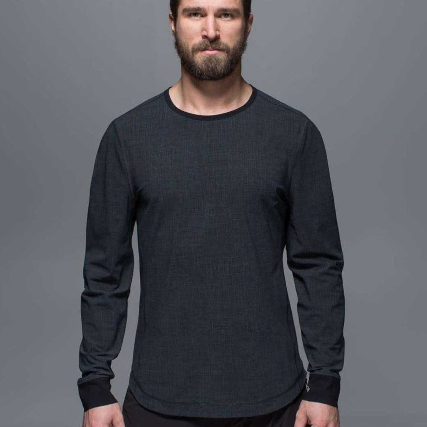 Lululemon Ocean Tech Long Sleeve Scratch That Texture More Deep Coal / Black