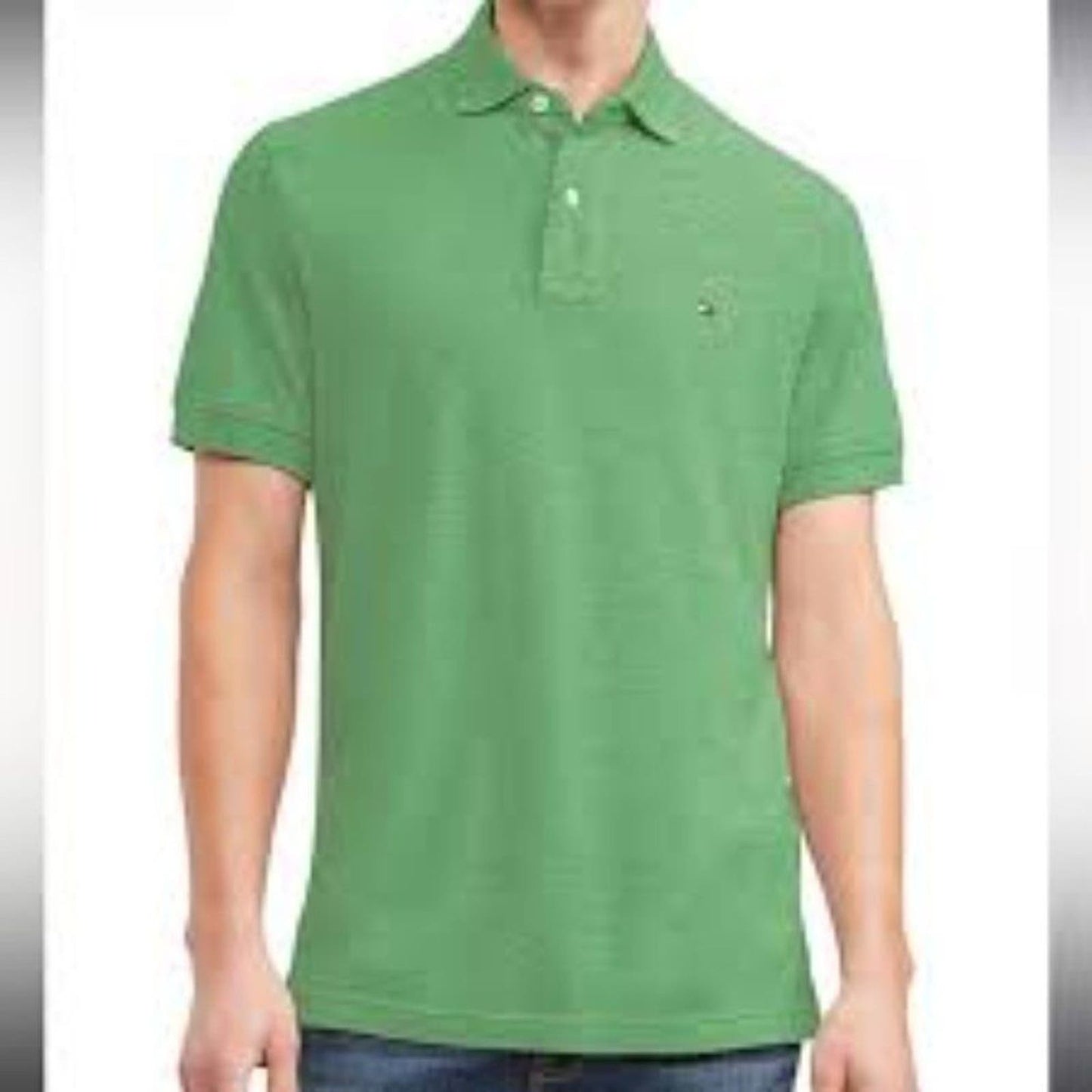 Apple Green Heather Tommy Hilifiger Men's Large Polo Shirt Classic Fit