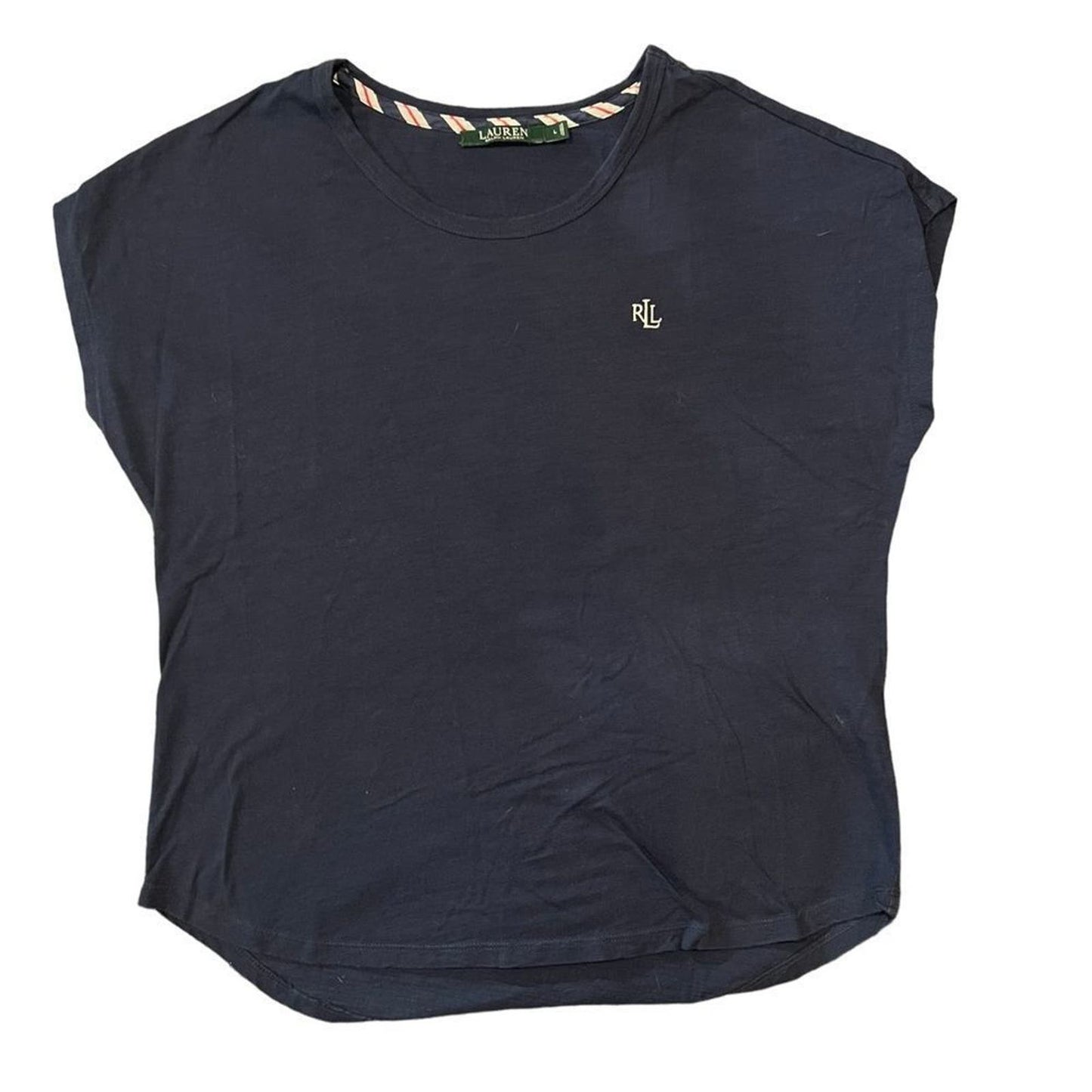 Lauren Ralph Lauren Navy Short Sleeve Shirt Size Large