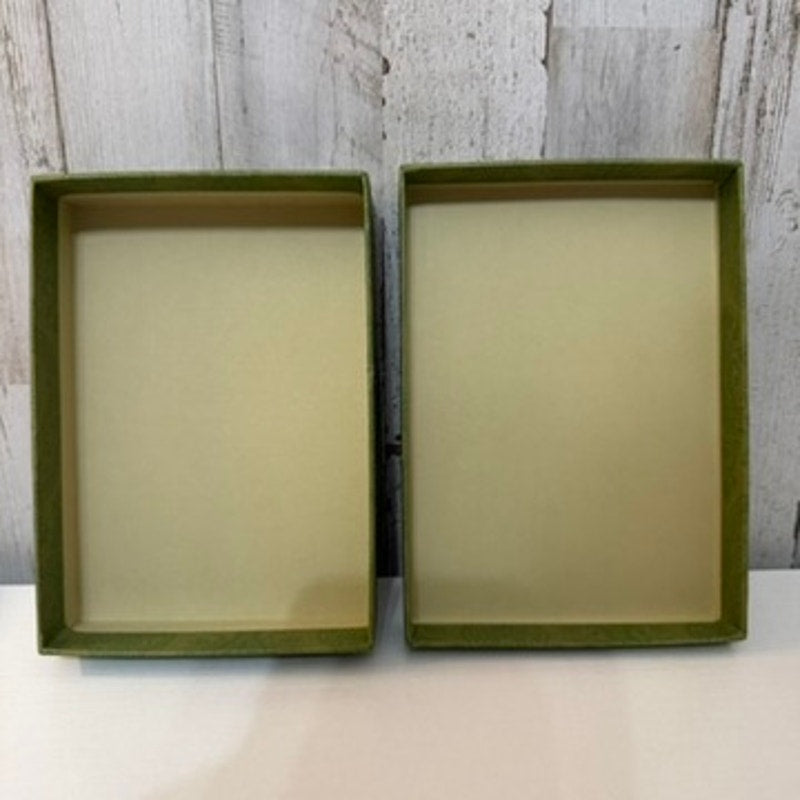 Gucci Green Damask Logo Gift Box Storage Keepsake Box w/ Lid 6.5x4.75 in