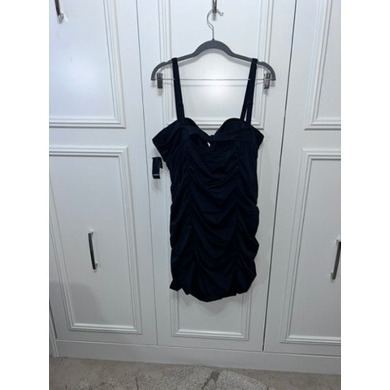 NWT Torrid Women's Black Ruched Retro Swimdress Size 3 Removable Straps