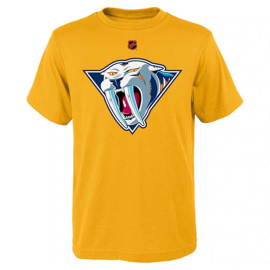 NWT Youth Size Large Gold Nashville Predators Special Edition 2.0 Logo T-Shirt