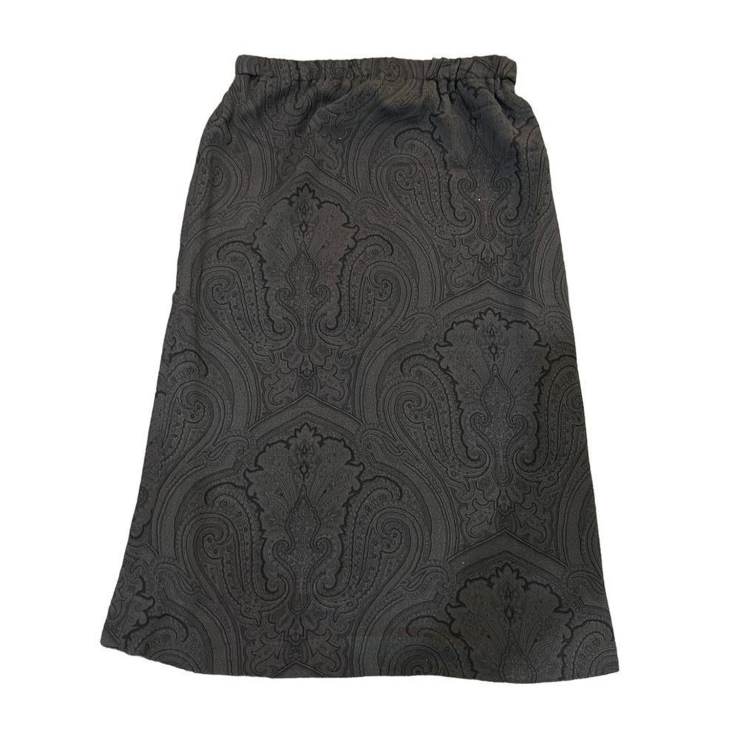 Vintage Talbots Collection Skirt Womens Size 8 Black Paisley Jacquard Midi Lined