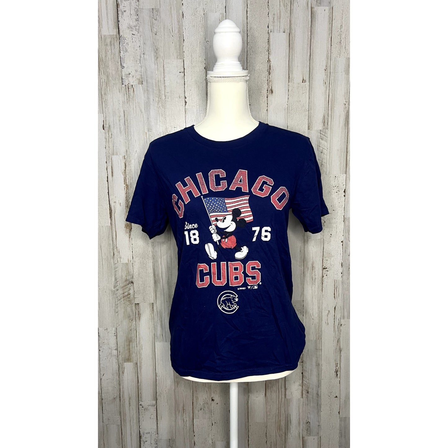 Chicago Cubs Youth Large Mickey Mouse Disney MLB Blue Short Sleeve T-Shirt