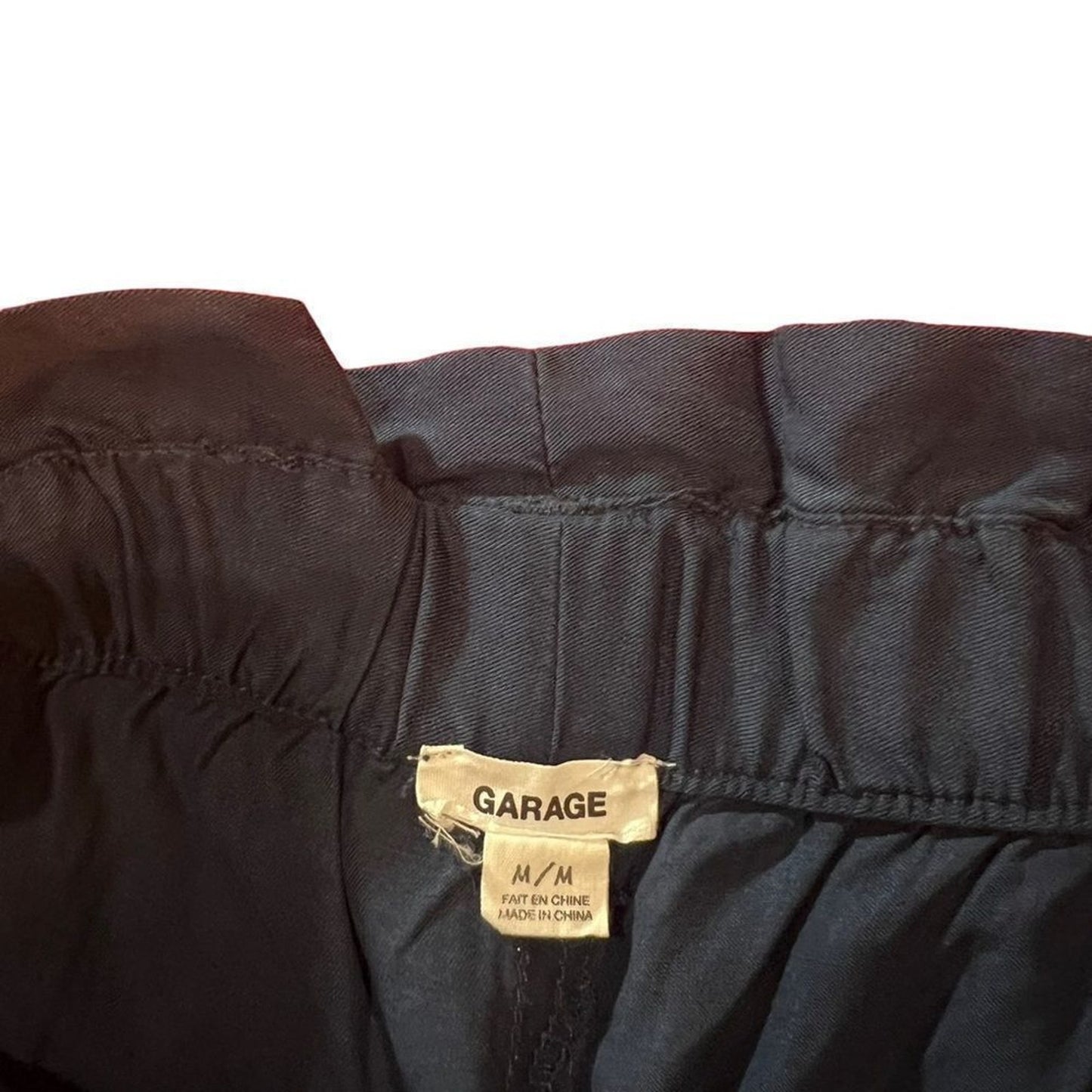 Garage Paperbag Waist Tie Belt Shorts Women's Size Medium Navy Blue High Rise