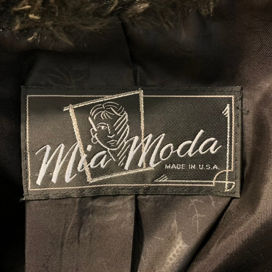 Mia Moda Coat Womens Size S Brown Textured Long Lined