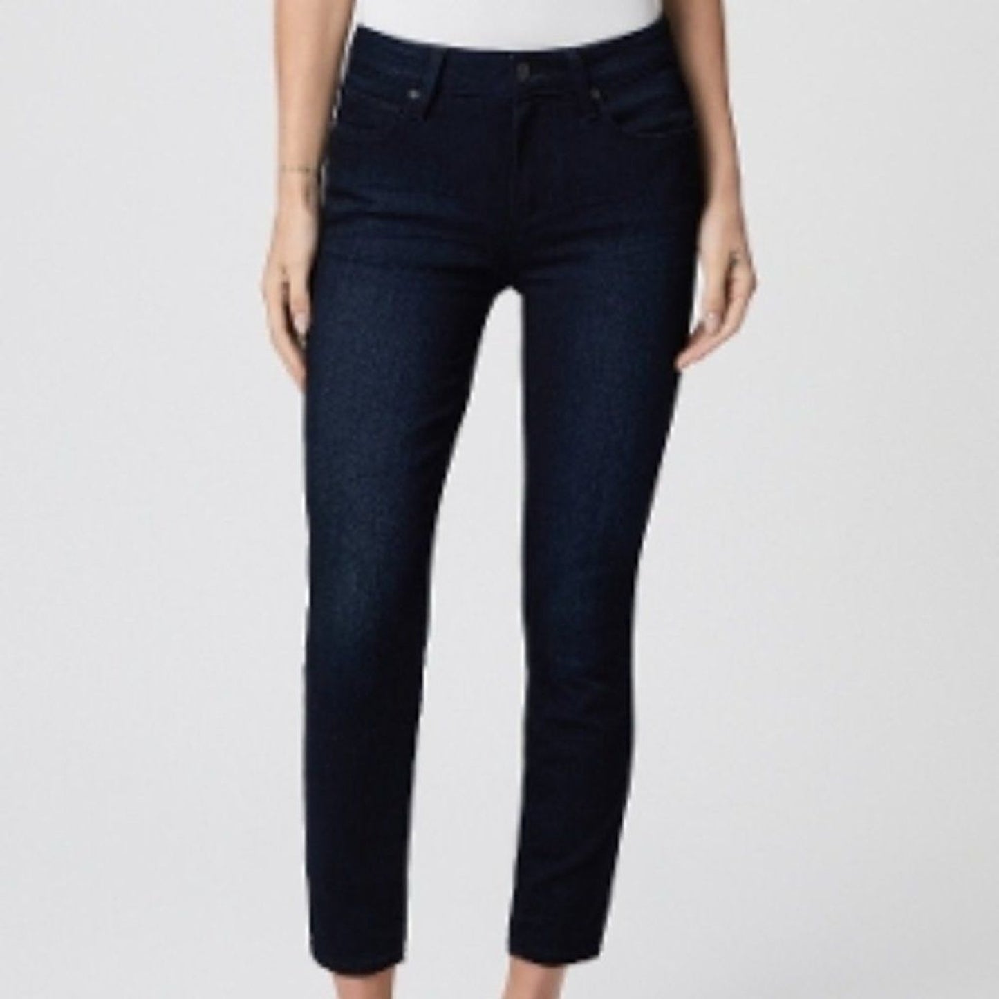 PAIGE Verdugo Crop Skinny Jeans Womens Size 26 Dark Wash Mid Rise Stretch