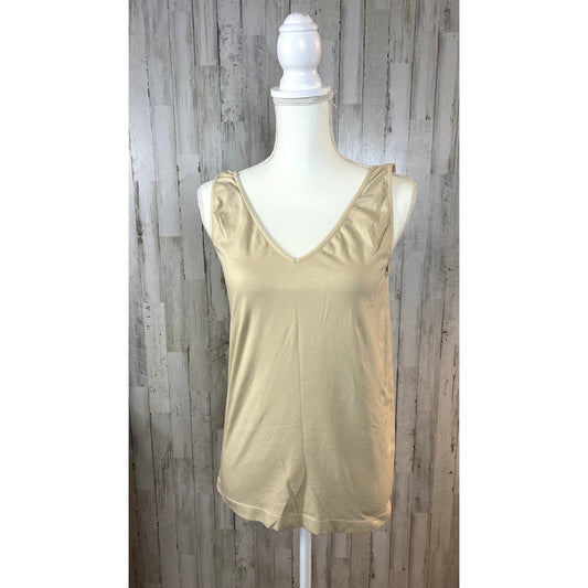 J. Crew Mercantile Women's Beige V-Neck Sleeveless Tank Top Size Large