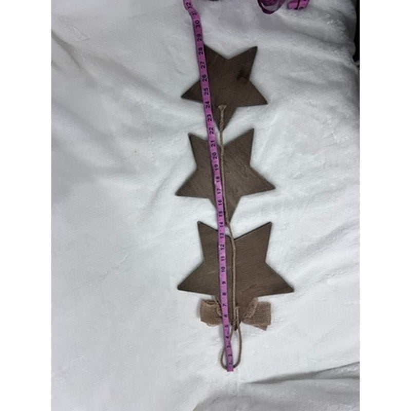 Patriotic USA Star Wall Hanging Sign with Bow Country Decor