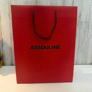 Assouline Luxury Shopping Gift Bag Red Rope Handles Black Interior 11x9