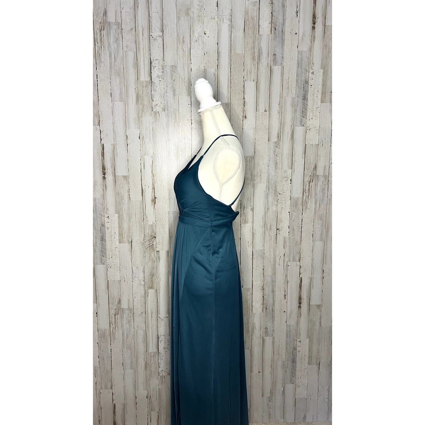 Azazie Kiri Bridesmaid Dress Ink Blue A-Line Princess Long Size A0