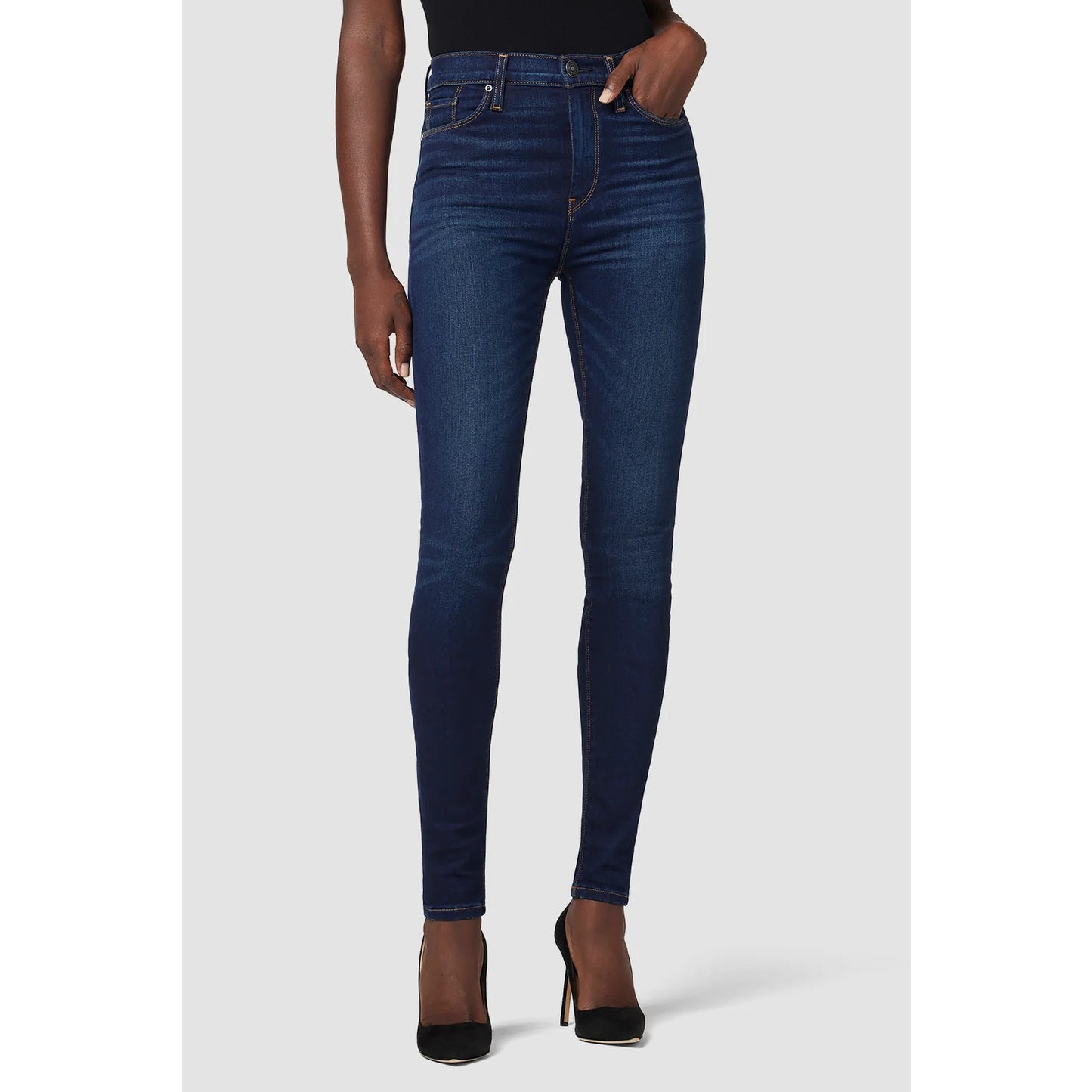 Hudson Jeans Women's 30 Barbara Super Skinny High-Rise Dark Wash Denim Jeans