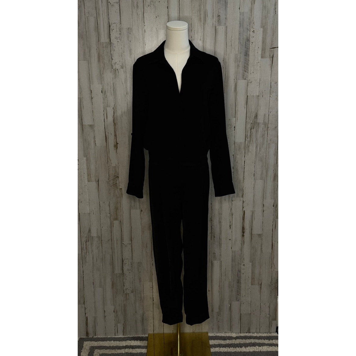 Vince Women's Black Long Sleeve Jumpsuit Size 6 Formal One-Piece