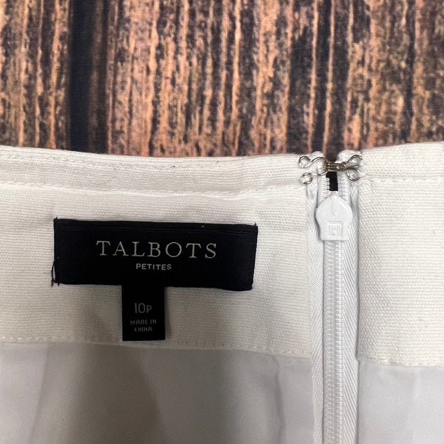 Talbots Women's Petites Size 10 White A-Line Knee Length Skirt Casual