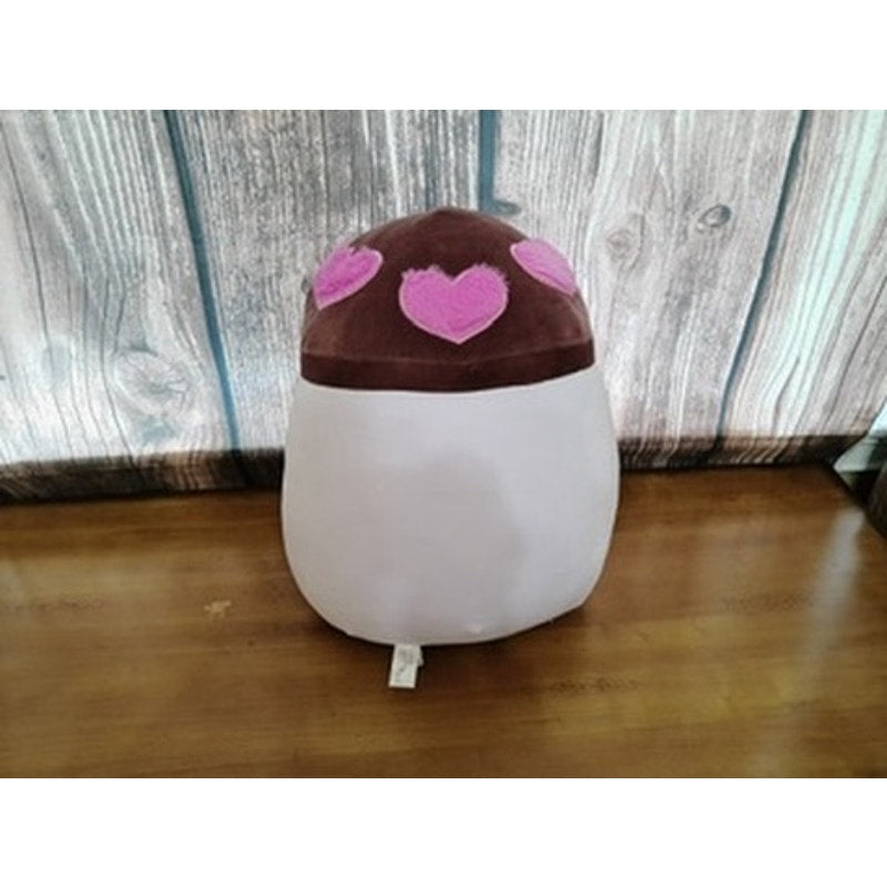 Squishmallows Solomon Mushroom Plush Brown Cap Pink Hearts Valentines Day 16"
