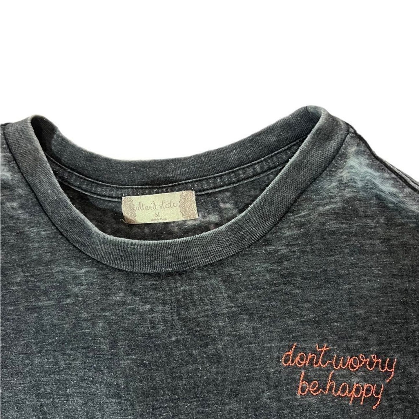 Altar'd State Size Medium Don't Worry Be Happy Short Sleeve Shirt