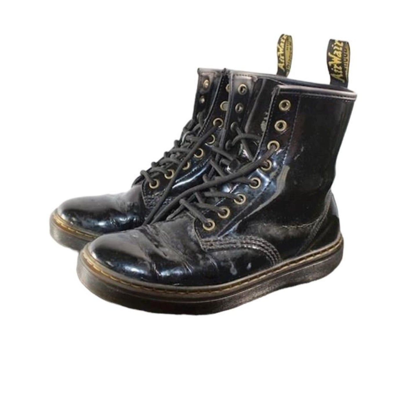 DR.MARTENS WOMENS ZAVALA COMBAT BOOT - BLACK SIZE 7