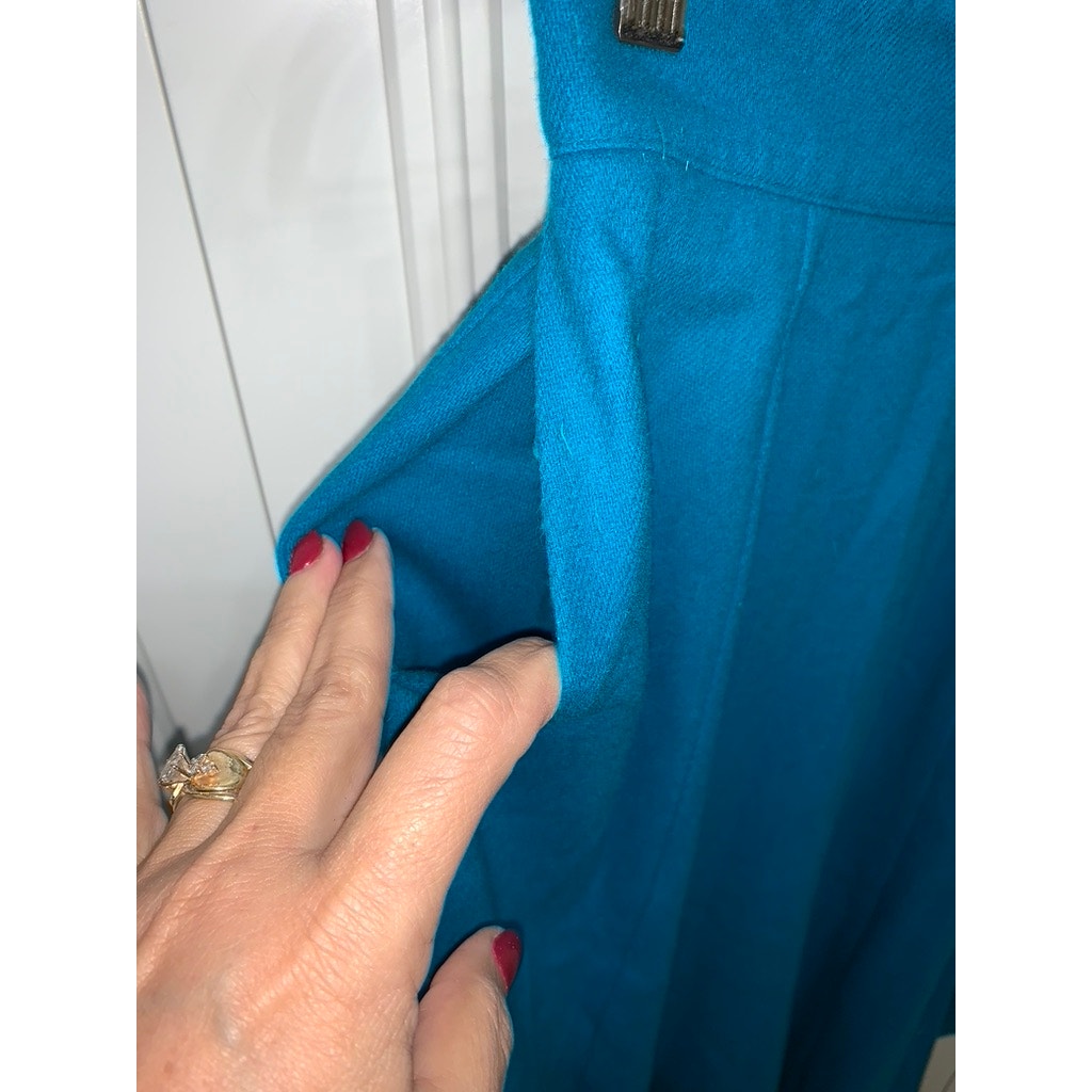 That's Me! Vintage Teal Wool Blend A-Line Midi Skirt Women’s Size 10