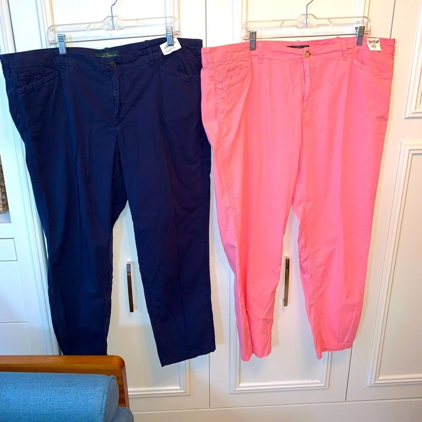 Set 2 Ralph Lauren navy blue/pink chino pants 18W