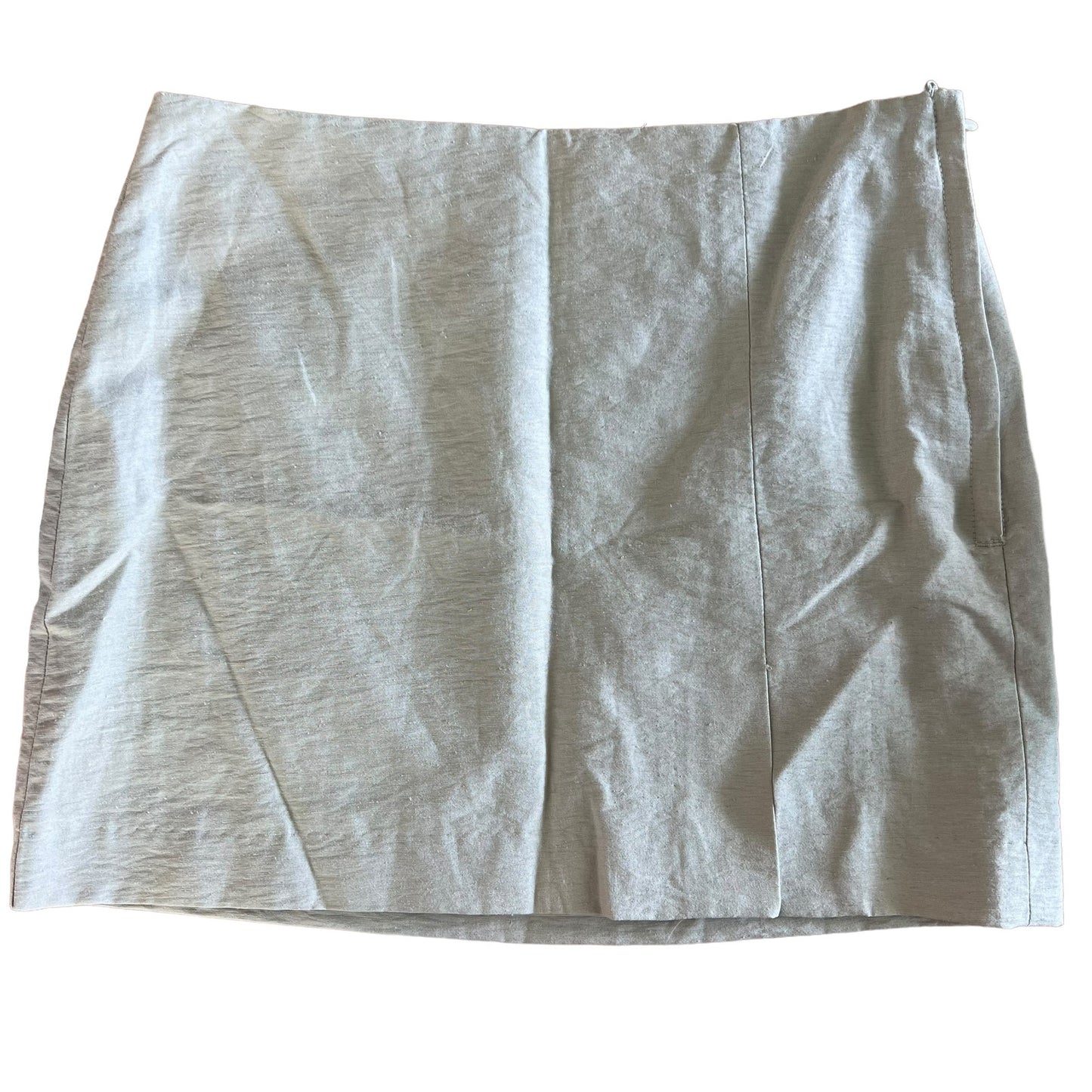 H&M Women's 6 Linen Blend Beige Linen Blend Breathable Comfortable Mini Skirt