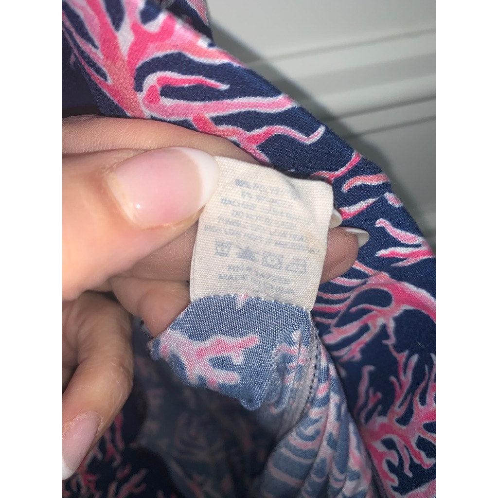 Simply Southern Women's Cropped Leggings Coral Reef Print Casual