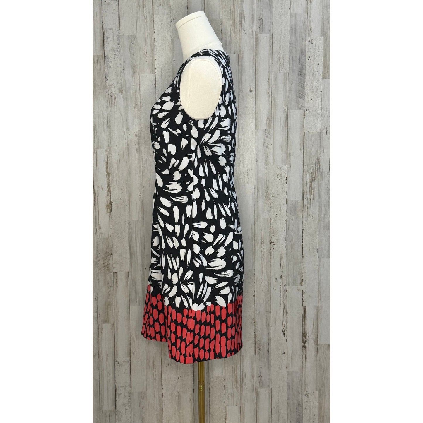 Alyx Women's Size 6 Sleeveless Sheath Dress Black/Red Geometric