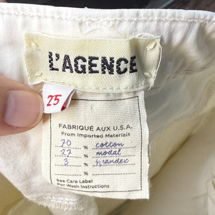 L'AGENCE Margot High Rise Skinny Jeans Vintage White Size 25 Women