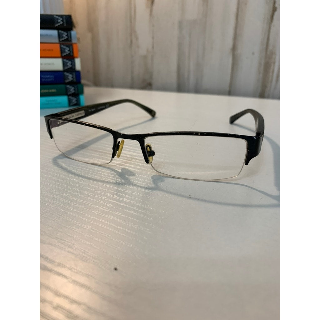Banana Republic Eyeglass Frames Unisex Black Semi-Rimless