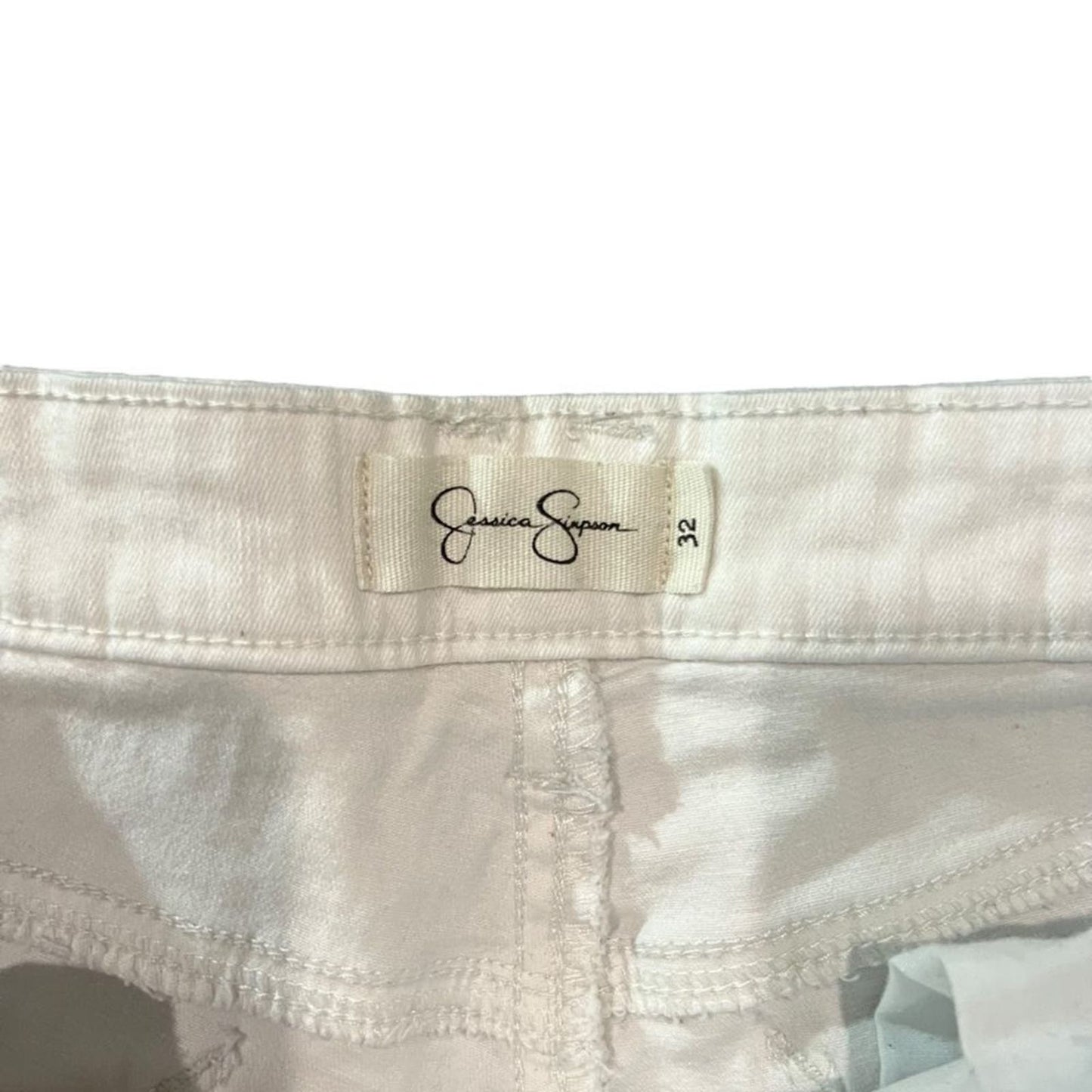 Jessica Simpson White Forever Roll Cuff Shorts Size 32