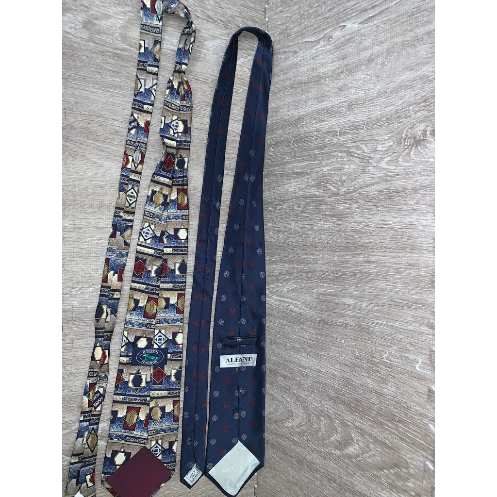 5 Piece Designer Silk Necktie Set Geometric Multicolor Men's Formal