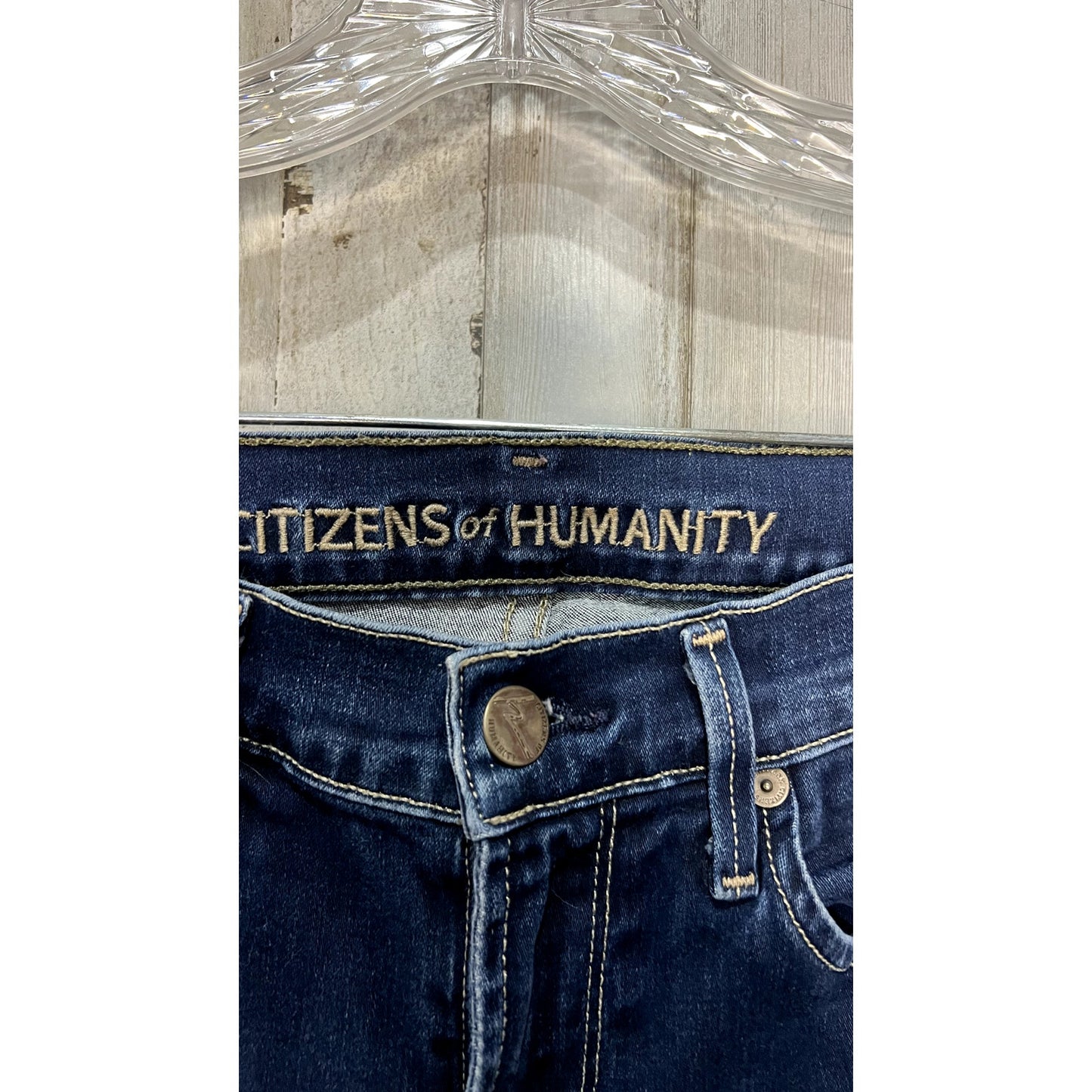 Citizens of Humanity Women's Elson Mid Rise Straight Jeans Size 25 Blue Denim