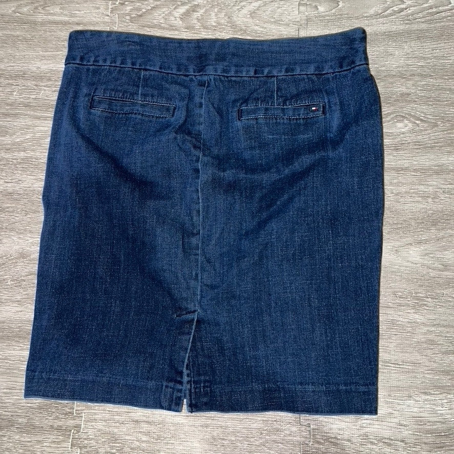 Tommy Hilfiger Women's Denim Pencil Skirt Blue Size 10 Knee Length