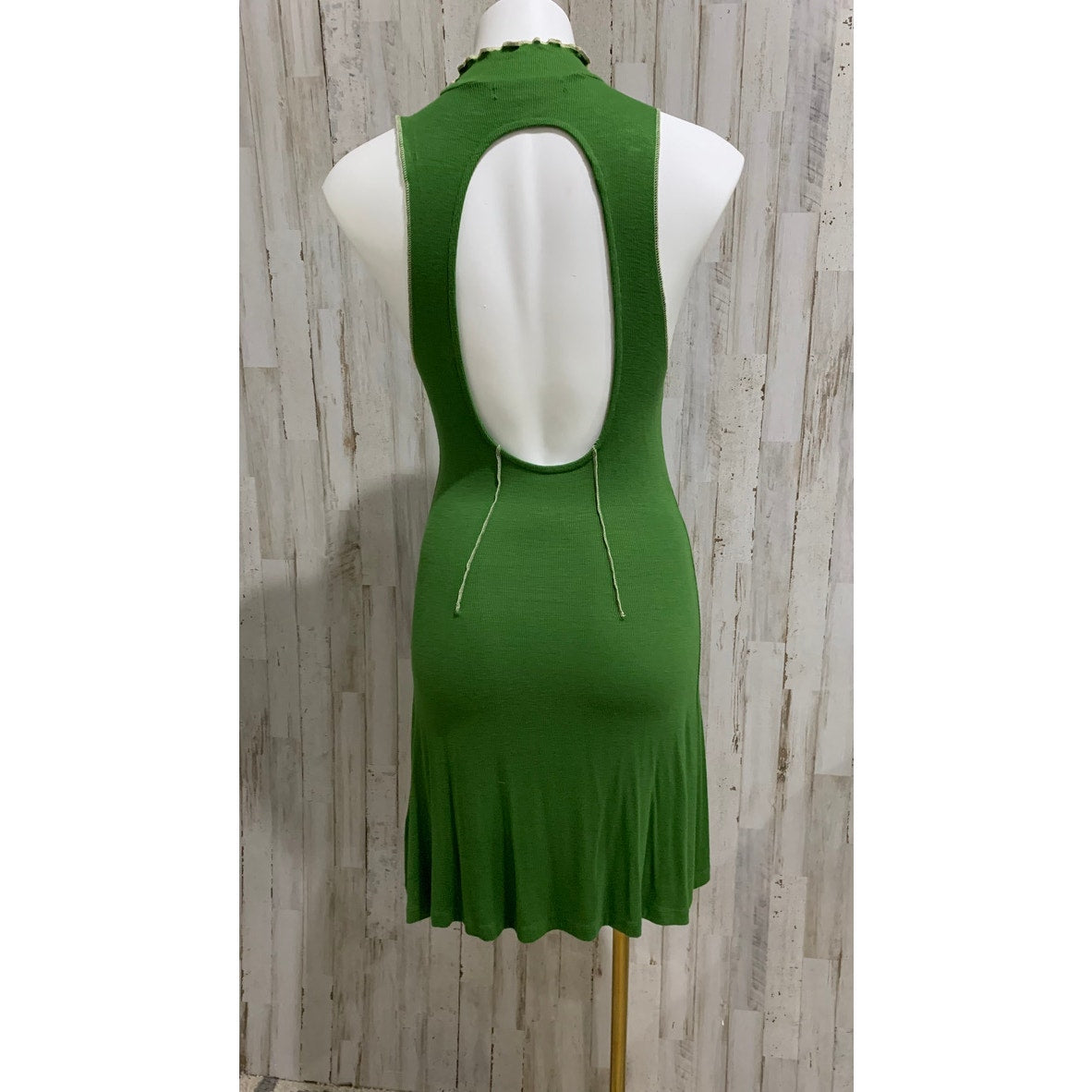Urban Outfitters Deja Mini Dress Womens Large Green Ribbed