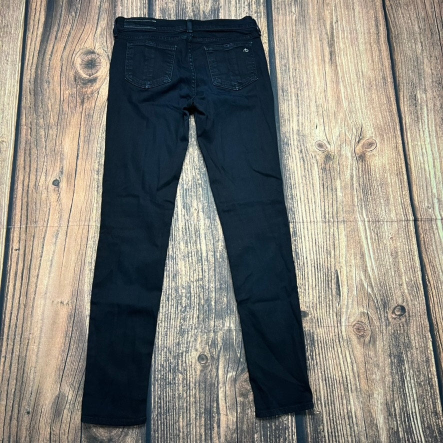 Rag & Bone Women's Skinny Jeans Size 26 Black Stretch Denim 5-Pocket