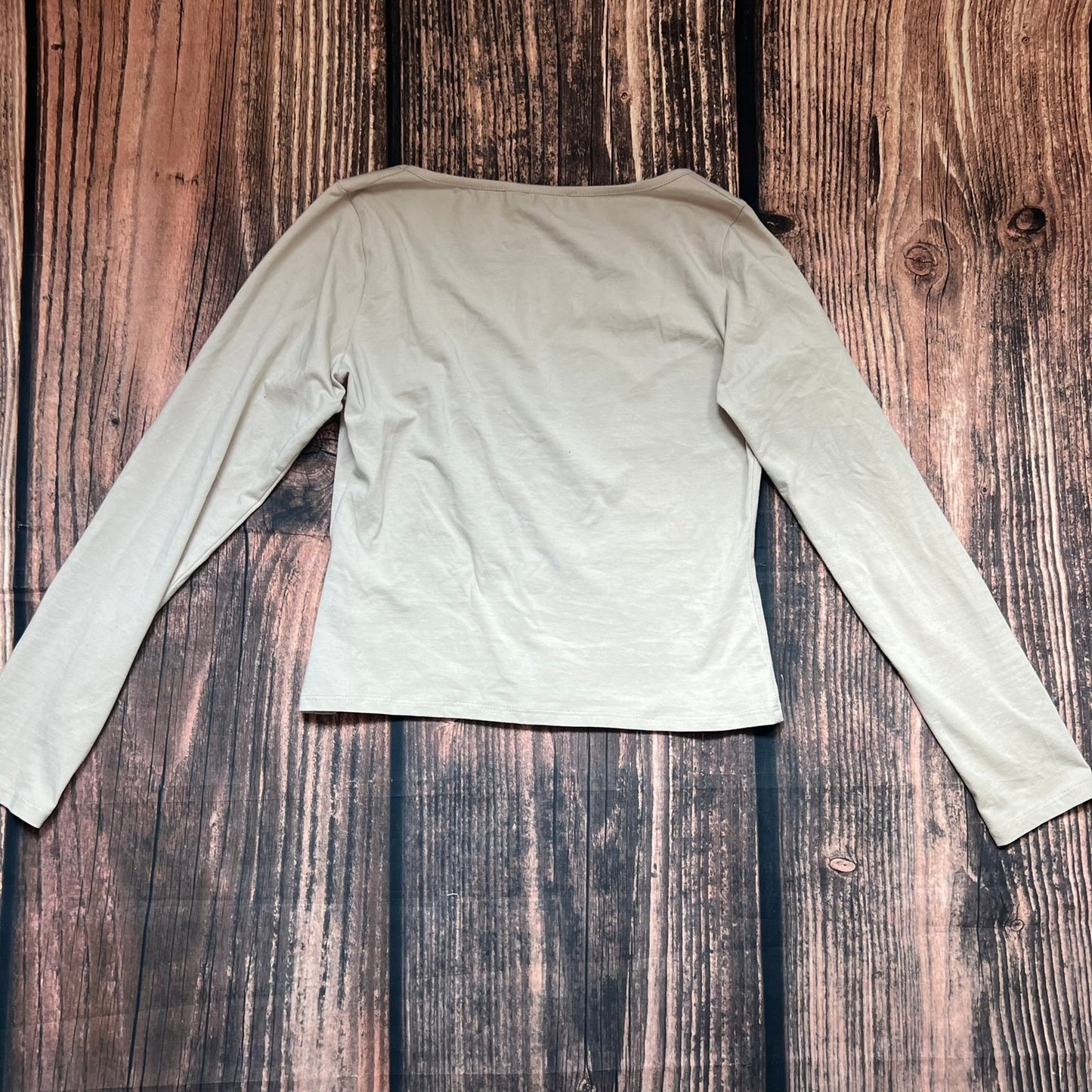 PrettyLittleThing Women's Beige Long Sleeve Blouse Size 10