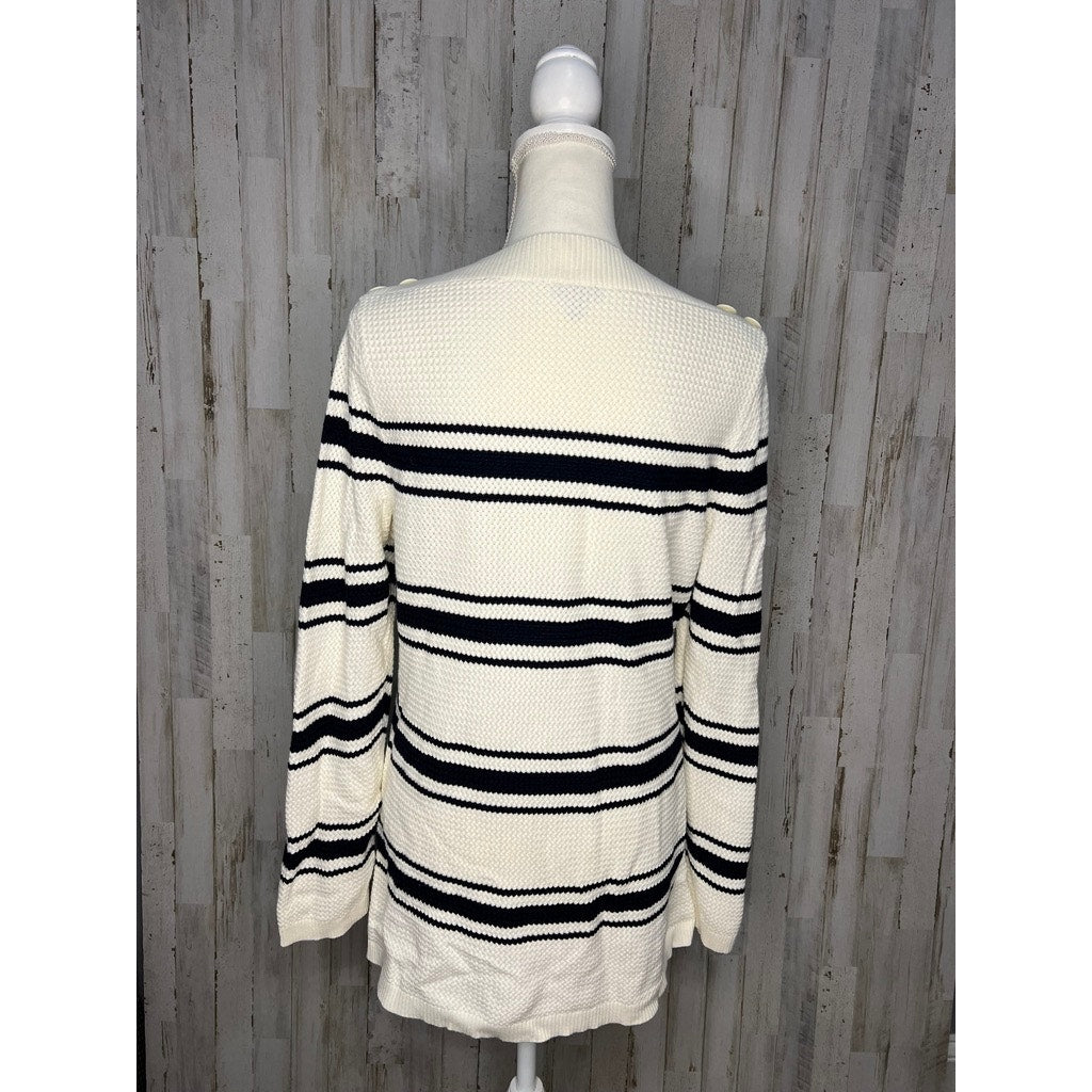 Talbots Women's Striped Sweater Large Multicolor Boat Neck Long Sleeve Casual