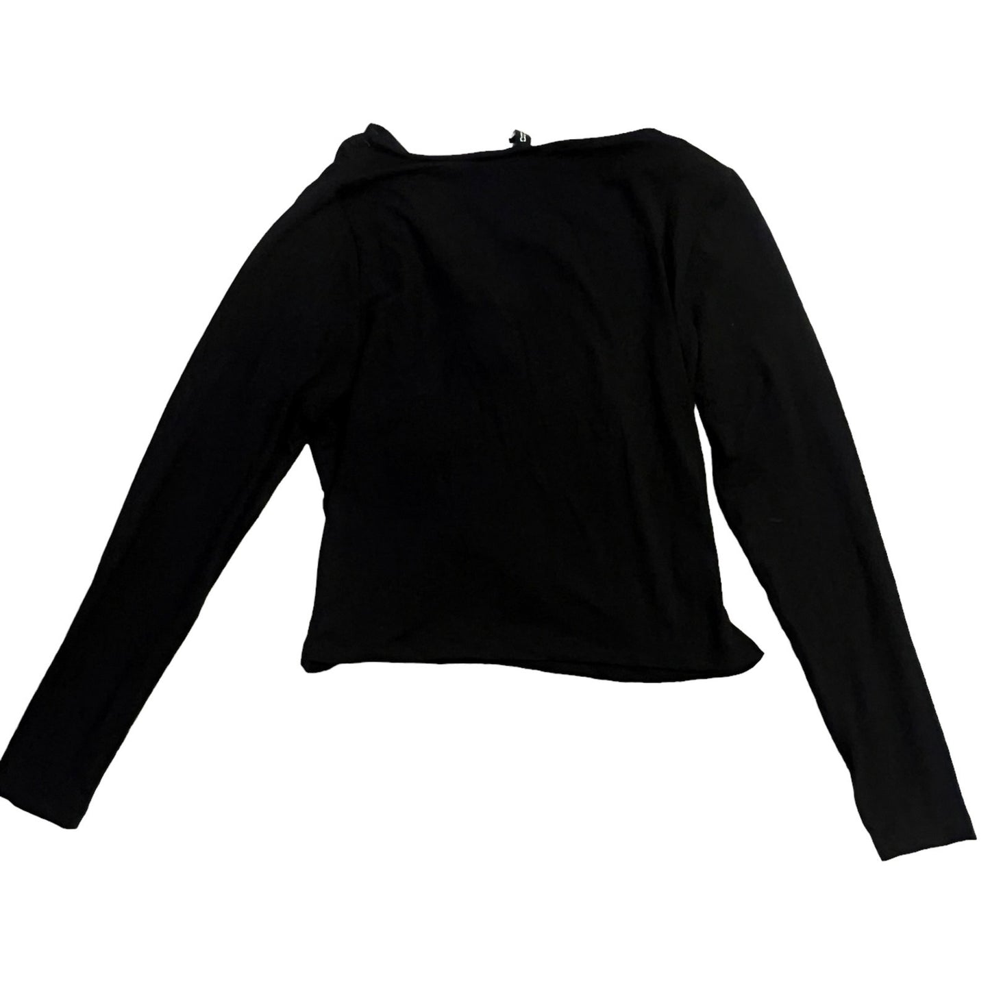 NWT H&M Divided Women's Medium Black Long Sleeve Wrap Top Casual Fall Blouse