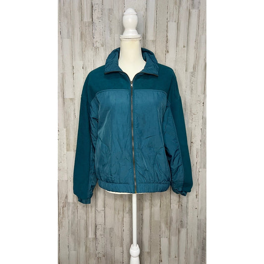 Wild Fable Women's Teal Sherpa Bomber Jacket Size Small Zip Closure