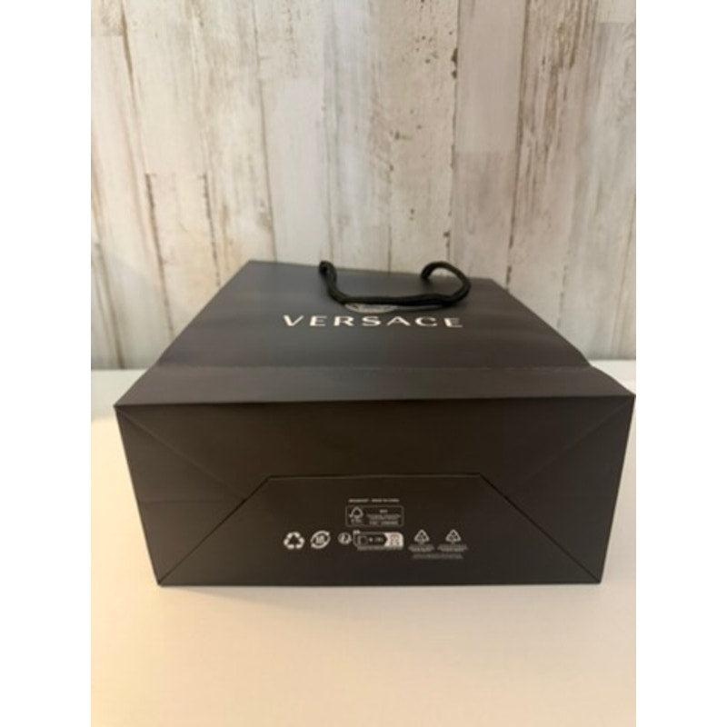Versace Black Shopping Gift Bag Medusa Logo Rope Handles Boutique Tote