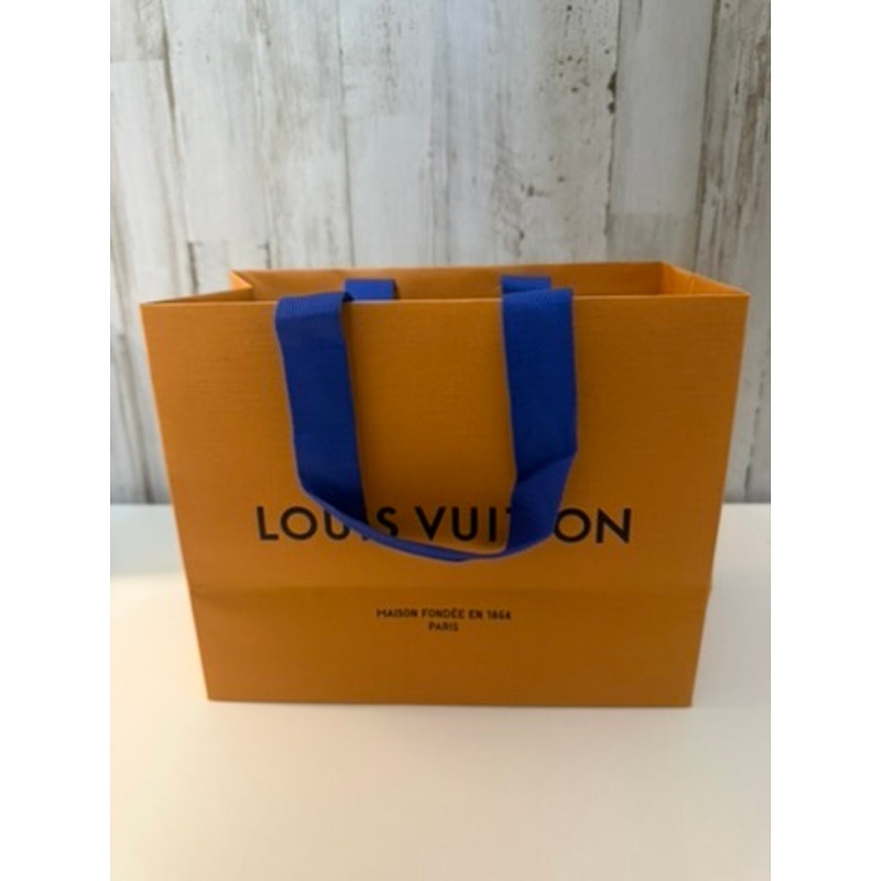 Louis Vuitton Shopping Bag Orange Gift Tote Blue Ribbon Handles