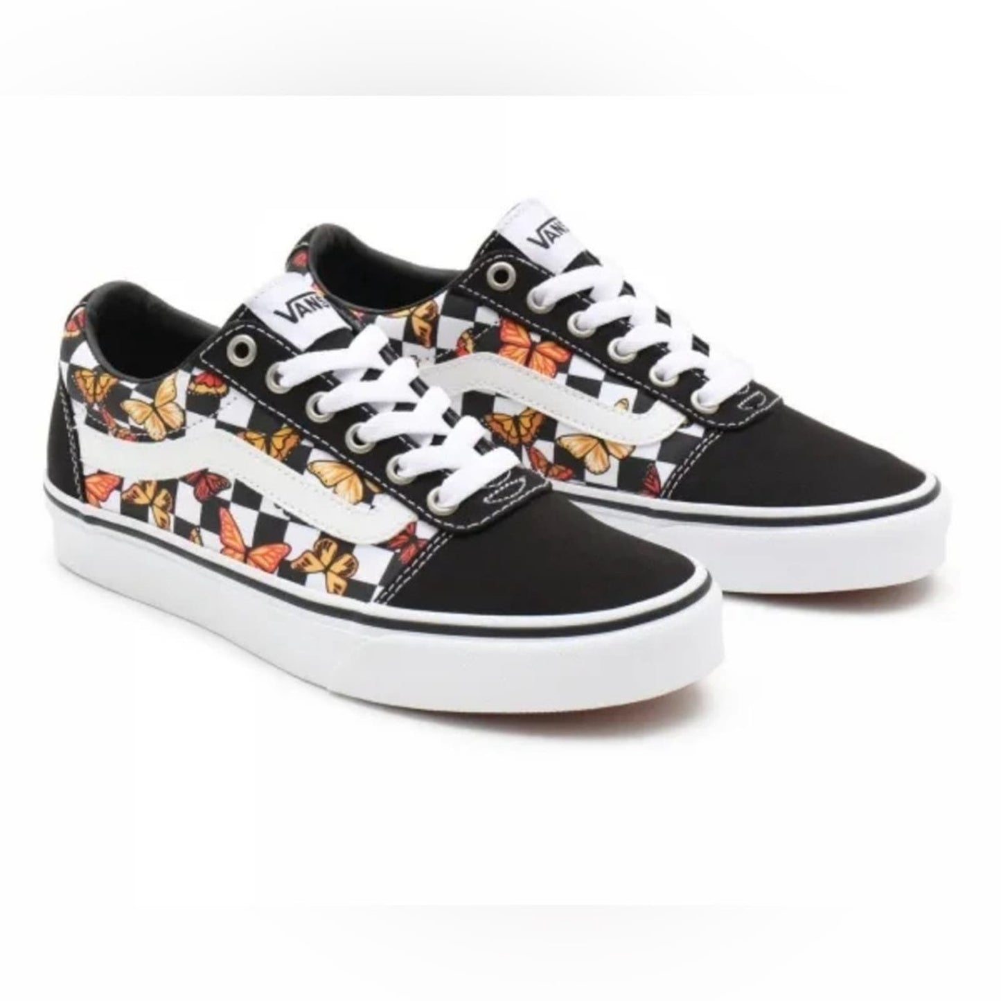 Vans® Ward Checkerboard Butterfly Low Top Lace-up Shoes/Sneakers - Missy Size 3