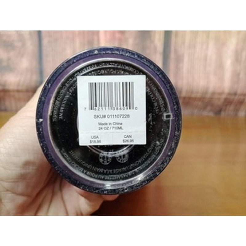 Starbucks Black Glitter Ombre Tumbler w/ Lid & Straw 24 oz