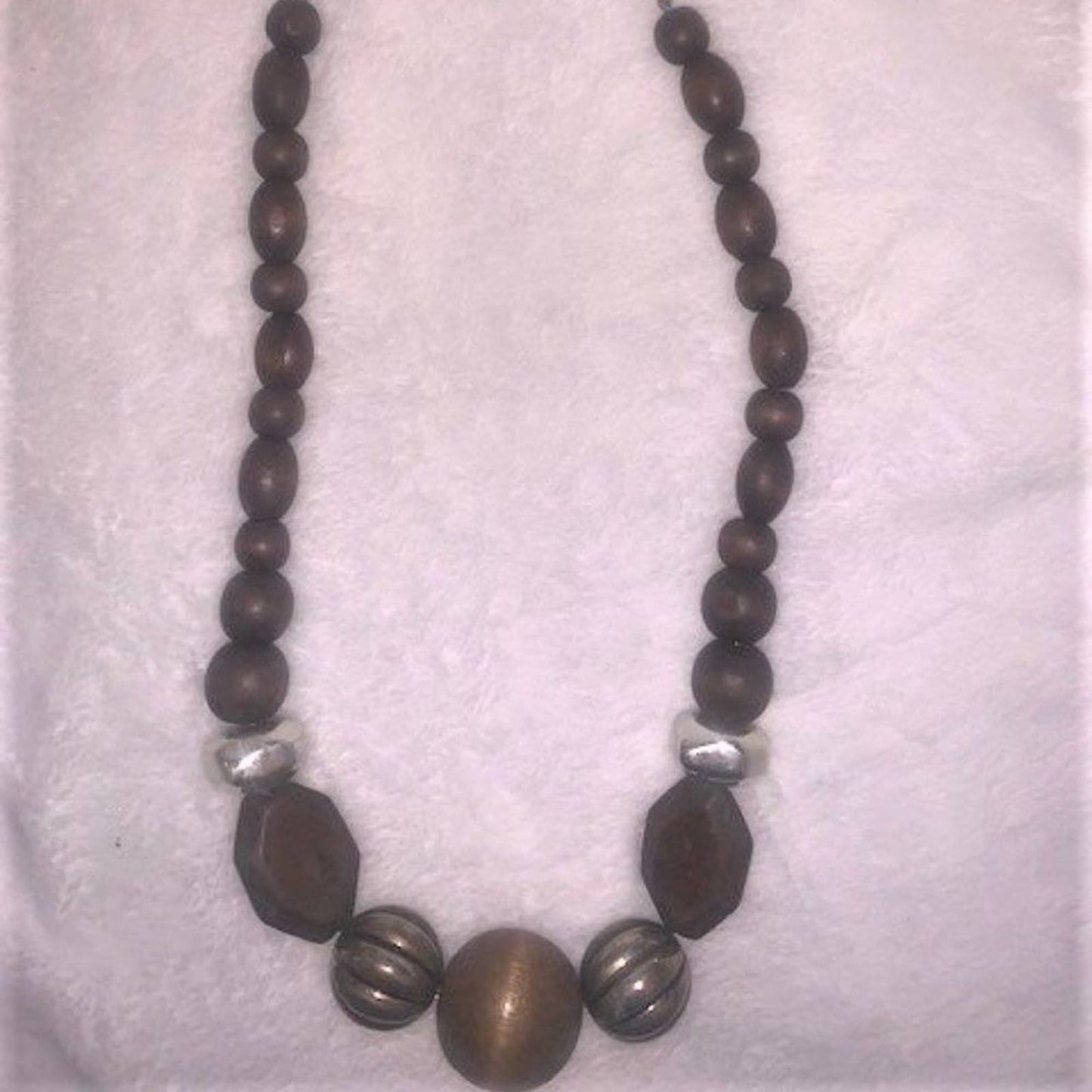 Set (2) Boho Wood Beaded Necklaces